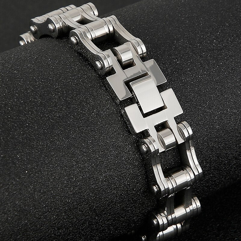 Gothic Skull Man Bracelet Men's Solid Stainless Steel Skeleton Cycling