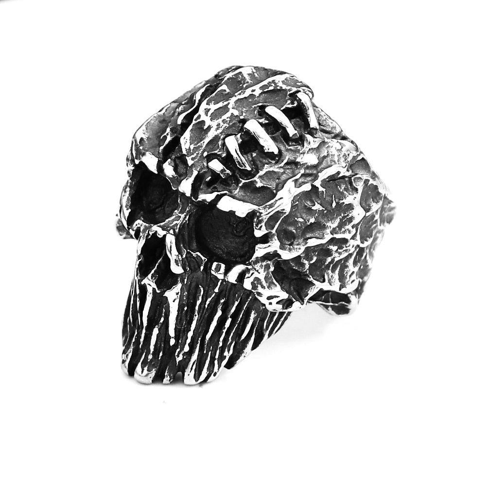 New Design Stainless Steel Black Skull Rings For Men Boy Vintage Gothi