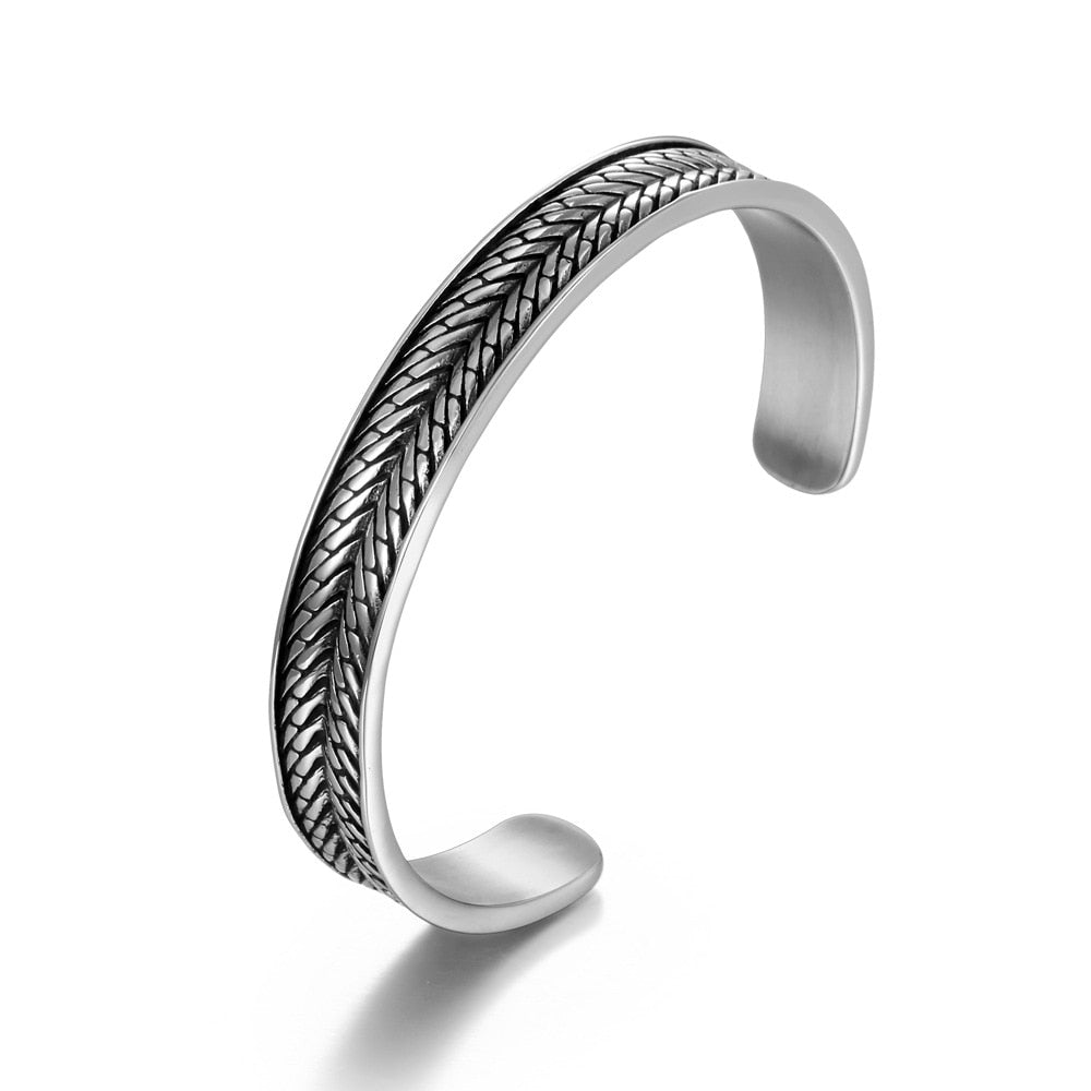 Simple Vintage Men's Stainless Steel Cuff Bracelets Gofaer Finds store!