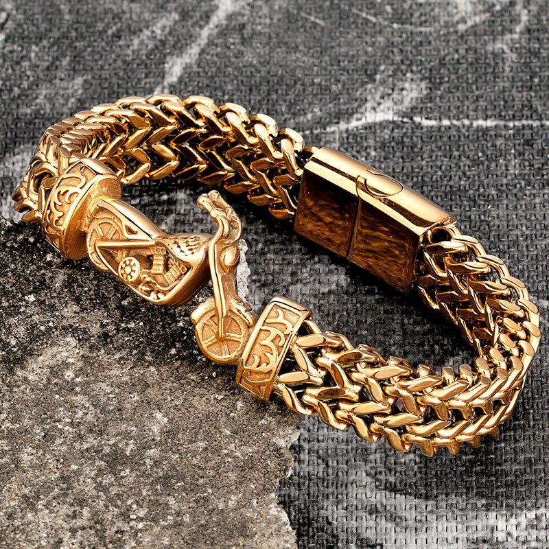 Stainless Steel Gold Chain Men Bracelet Gofaer Finds store!