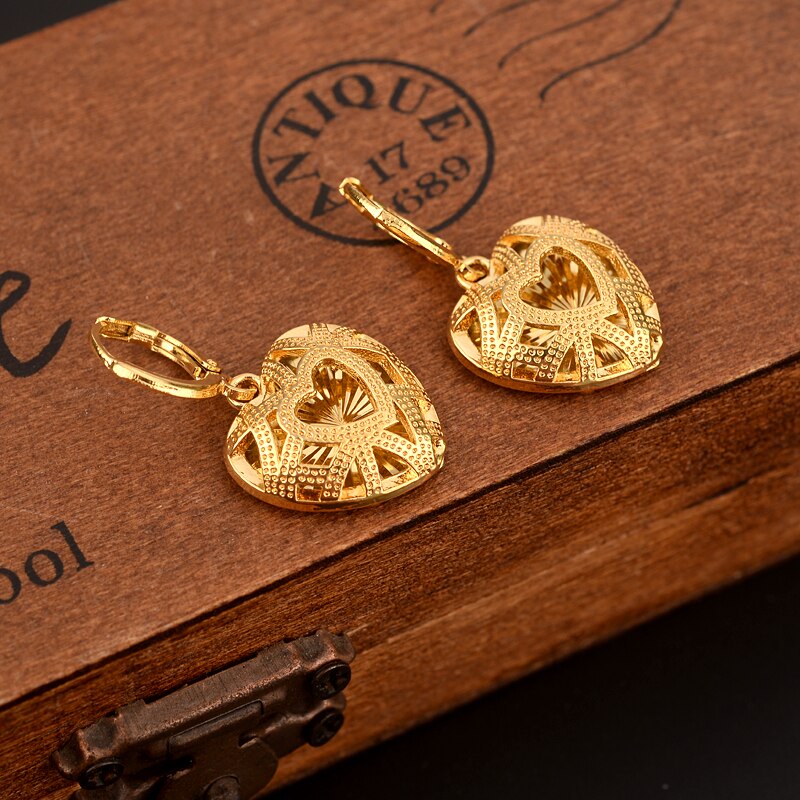 24k gold love drop earring Ethiopian/Nigeria/Kenya /Ghana Gold color J