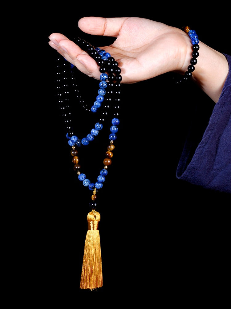 Japamala 108 necklace,tassel,Beaded Necklace,female and male necklace