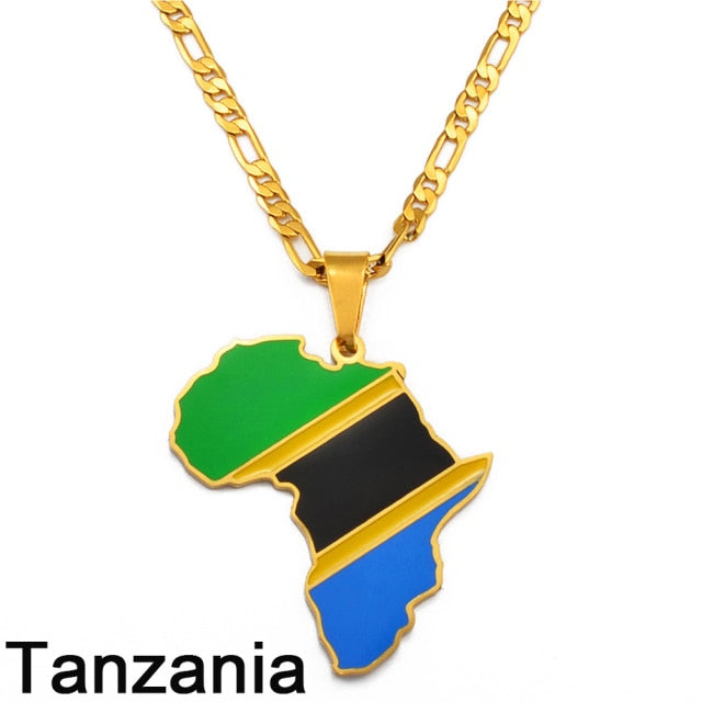 Hip-hop Africa Map Pendant Necklace Jewelry
