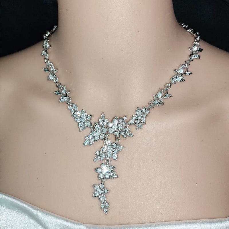 Necklace Earrings Jewelry Set Wedding Dress Accessories