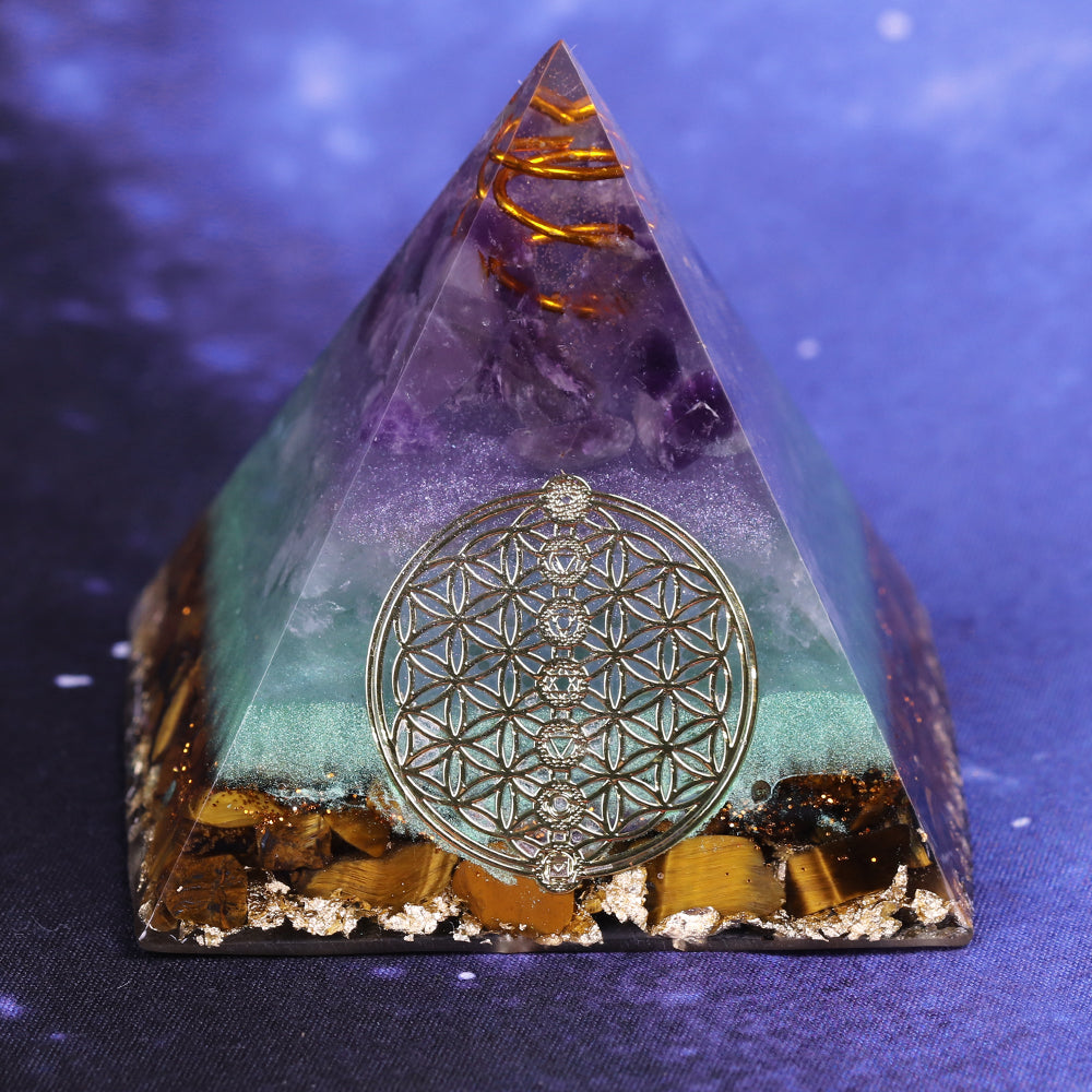 Gold Wire Stone Figurine Energy Generator-Meditation Reiki Balancing