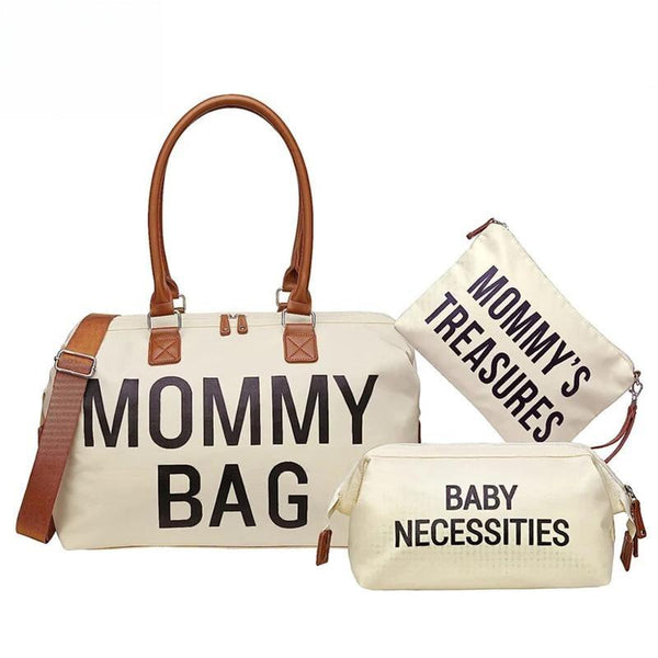 Conjunto de tres piezas: bolso de viaje para momia, bolso de mano, bolsa aislante portátil para biberones.