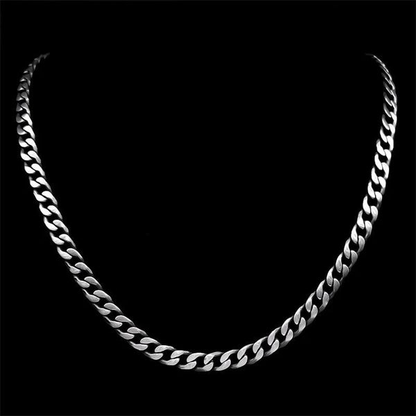 Collar de rapero con cadena de eslabones cubanos antiguos para hombres y mujeres