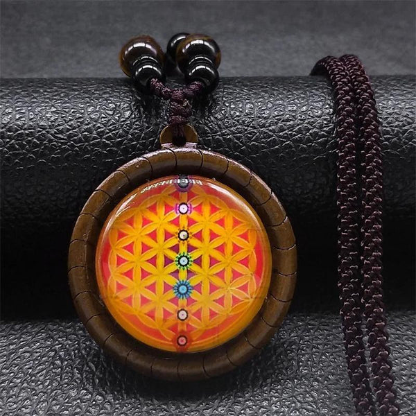 Collar con colgante de cristal de equilibrio espiritual para la sanación de los 7 chakras