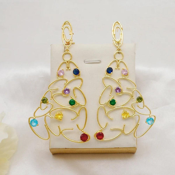 Fashion Hollow Drop Dangle Long Bohemia Irregular Gold Color Earrings For Women
