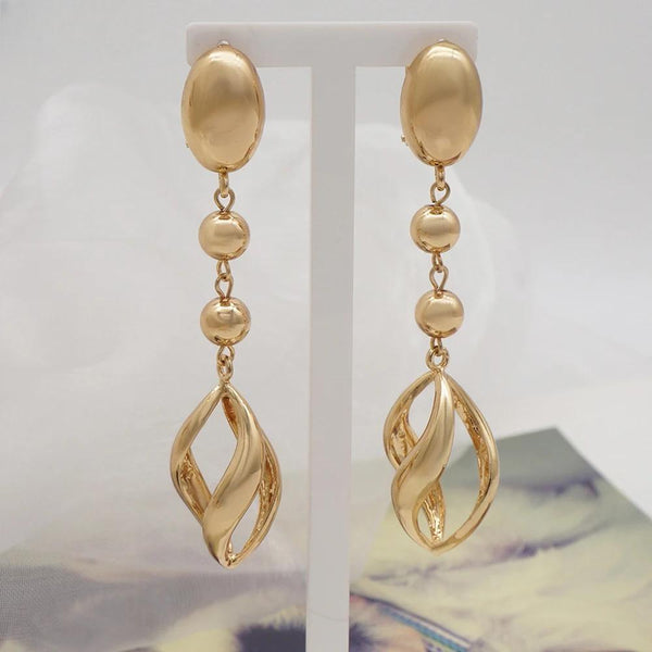 Trendy Geometric Luxury Long Drop Earrings Statement Earrings