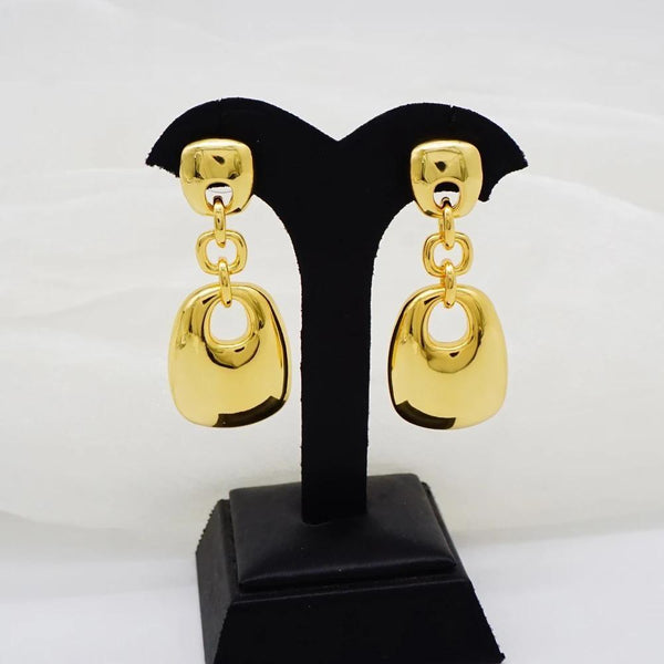 Luxury Dangle Earrings For Women Gold Color Long Drop Square Earring
