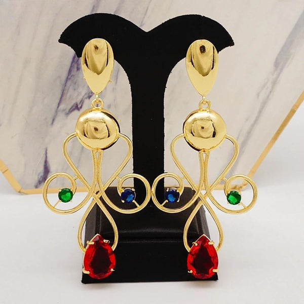 Luxury Big Long Drop Earrings For Women Colorful Crystal Earings