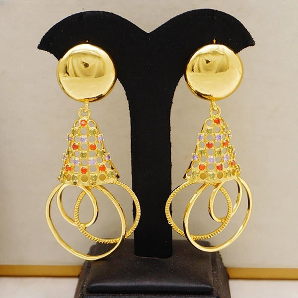 Luxury Rhinestone Earrings For Women Circle Copper Earrings Drop Earrings