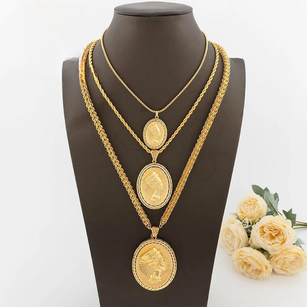 Gold Color Pharaoh Pendant with Chain