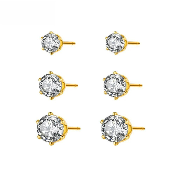 Pendientes de titanio y acero inoxidable con diamantes de imitación