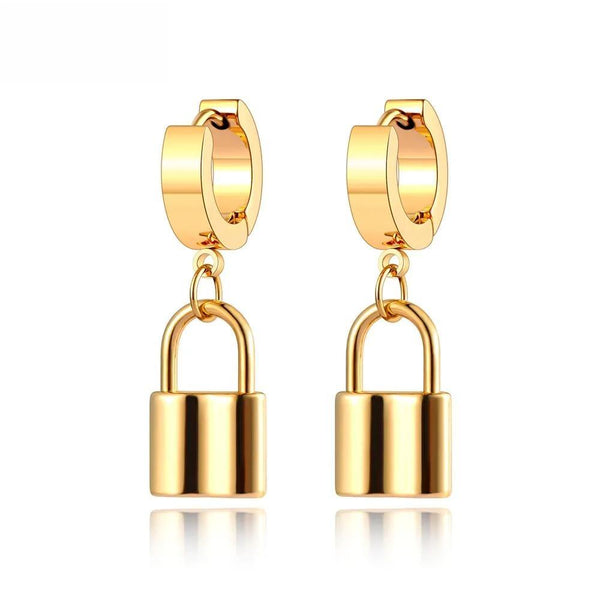 Pendientes de aro bohemios de acero inoxidable y titanio para fiesta.