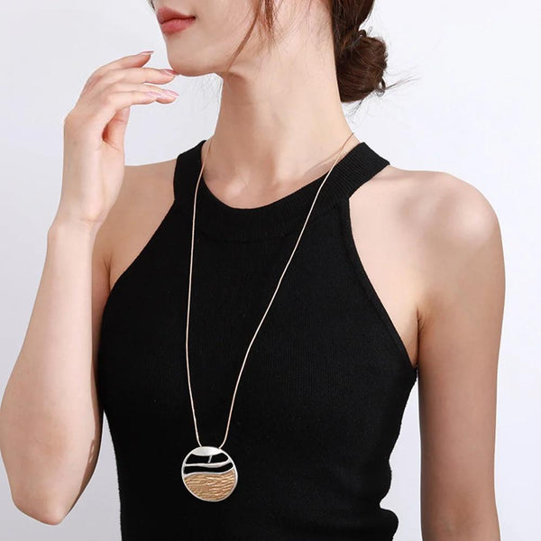 Collar largo con cadena de suéter vintage y decoración de temperamento para mujer