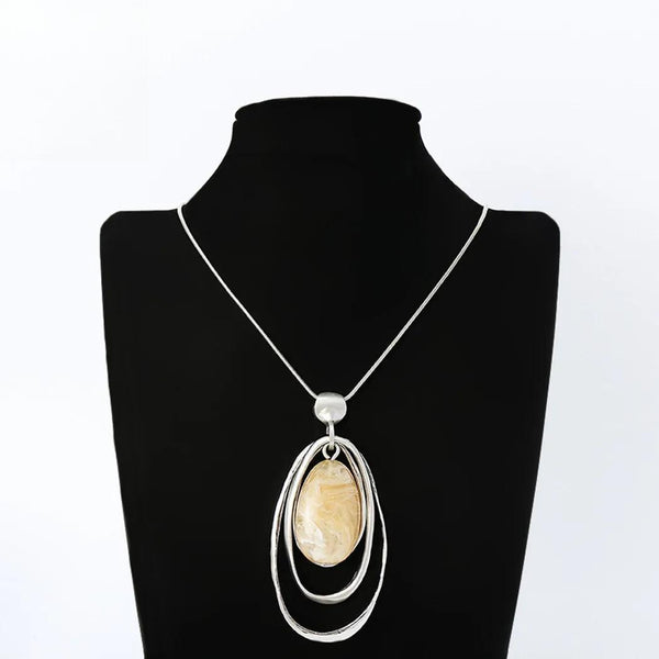 Collar de cadena larga con colgantes vintage para mujer
