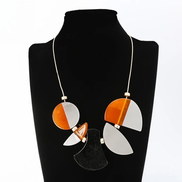 Collar vintage con colgante geométrico, joyería gótica para mujer
