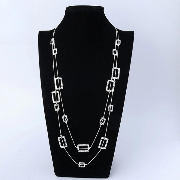 New in Korean Fashion Long Chains Alloy Suspension Pendants Collares Necklace for Women