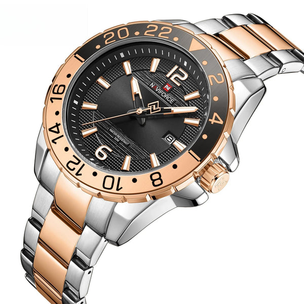 Reloj deportivo militar informal de acero inoxidable para hombre, resistente al agua, masculino