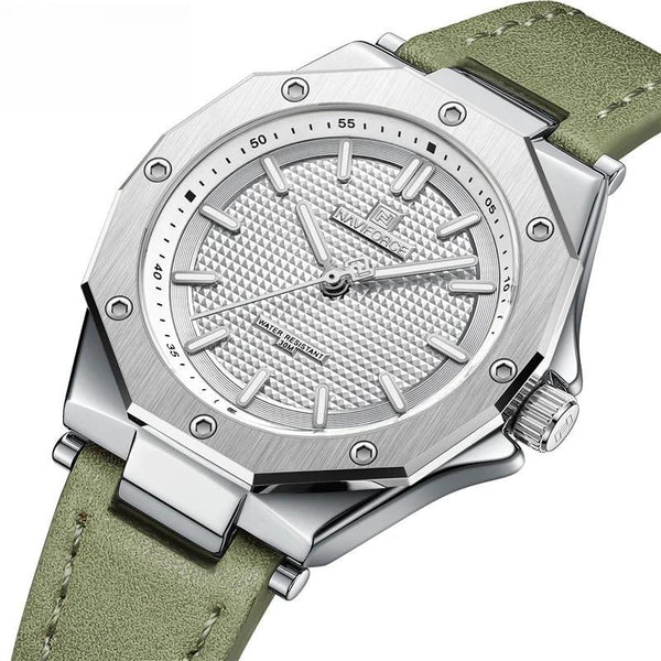 Reloj de pulsera clásico para mujer, moderno y lujoso, de cuero.