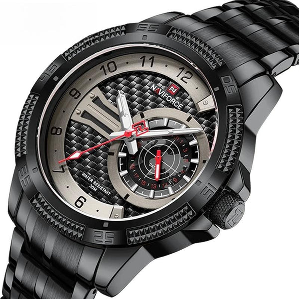 Reloj de pulsera de cuarzo para hombre, de moda, resistente al agua hasta 3 ATM, de acero inoxidable, con correa de acero.