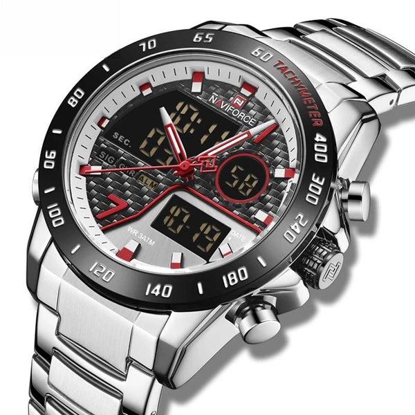 Reloj analógico digital de cuarzo para hombre, reloj luminoso de negocios para hombre.