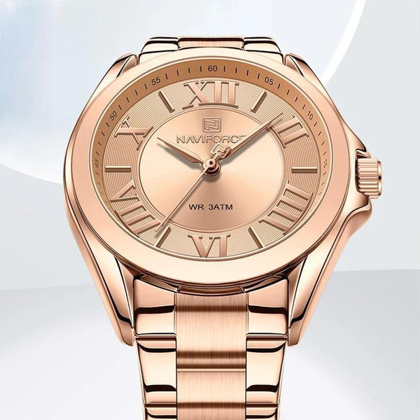 Reloj de pulsera de lujo Seiko japonés con movimiento de cuarzo y pulsera de acero inoxidable para mujer.