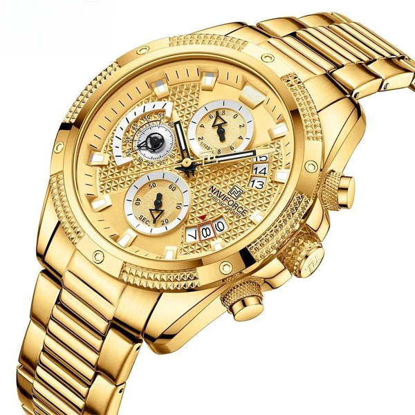Reloj de pulsera deportivo de cuarzo para hombre, de acero inoxidable, resistente al agua y resistente al agua.