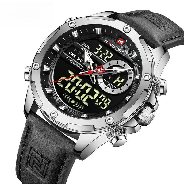 Relojes originales para hombre, reloj de pulsera deportivo de lujo resistente al agua con correa de corium.
