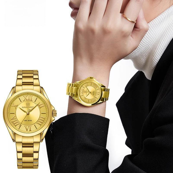 Relojes de pulsera de cuarzo para mujer, reloj de pulsera sencillo y moderno, resistente al agua.
