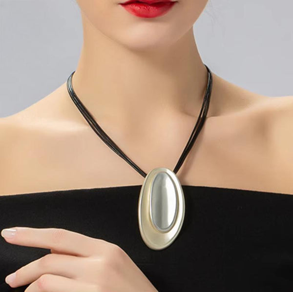 Collar con colgante geométrico vintage, bisutería para mujer
