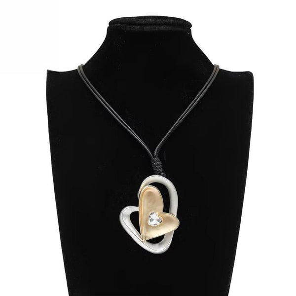 Gargantilla vintage geométrica con forma de corazón para mujer