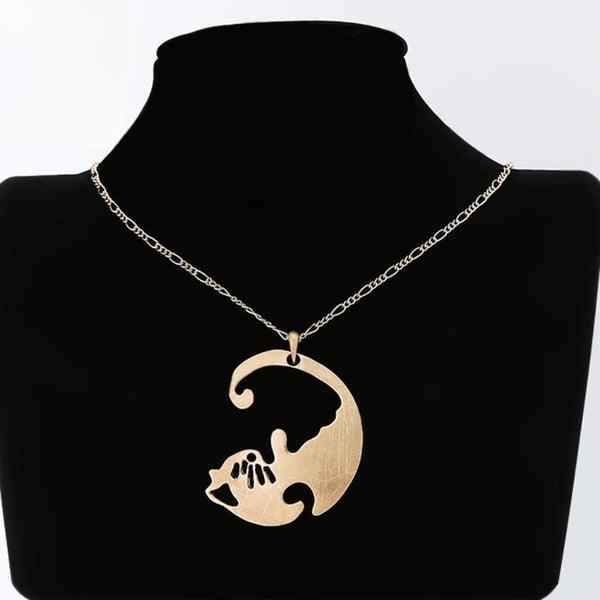 Collar con colgante de gato dorado vintage, estilo Kpop, para mujer
