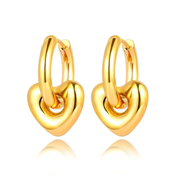 Pendientes de aro con forma de corazón para mujeres y niñas