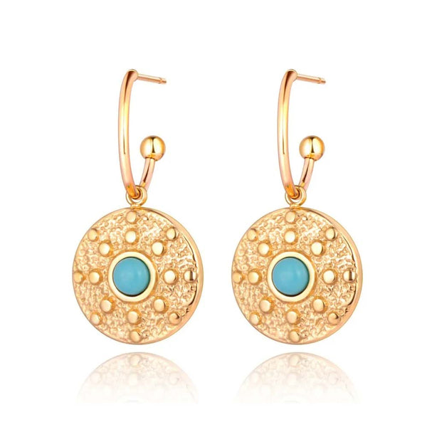 Pendientes de fiesta de acero inoxidable con piedra natural de moda