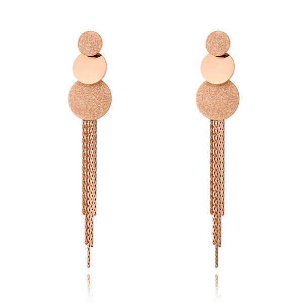 Pendientes bohemios con borlas geométricas de oblea esmerilada
