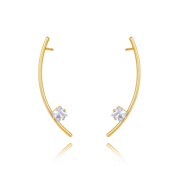 Pendientes de titanio y acero inoxidable con diamantes de imitación de moda
