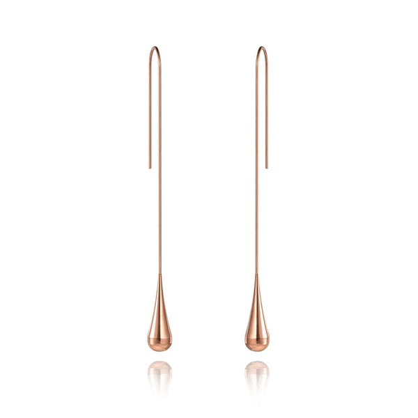 Pendientes geométricos de gota de agua de acero inoxidable y titanio, joyería bohemia, pendientes creativos