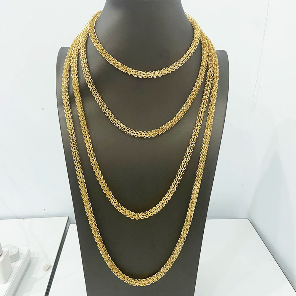 Dubai Gold Plated Jewelry Set Copper Bold Earrings for Women