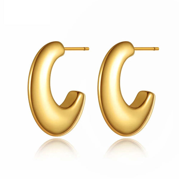 Pendientes de acero inoxidable con forma de círculo geométrico