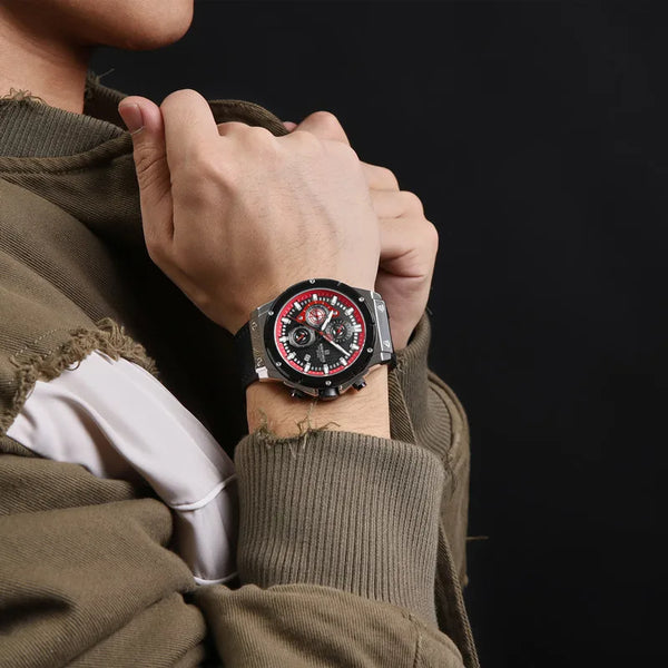 Reloj de pulsera de cuarzo para hombre, multifunción, deportivo, a la moda, resistente al agua