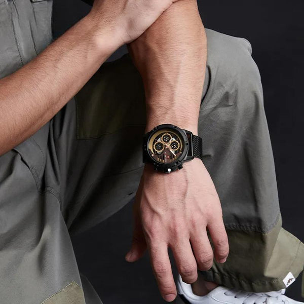 Reloj de lujo para hombre, marca original, calendario, negocios, correa de acero resistente al agua
