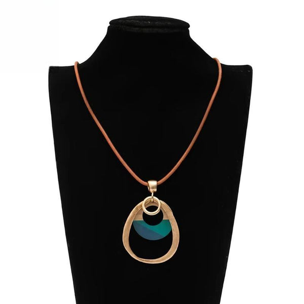Colgantes colgantes vintage, joyería de moda coreana, collar de madera de resina.