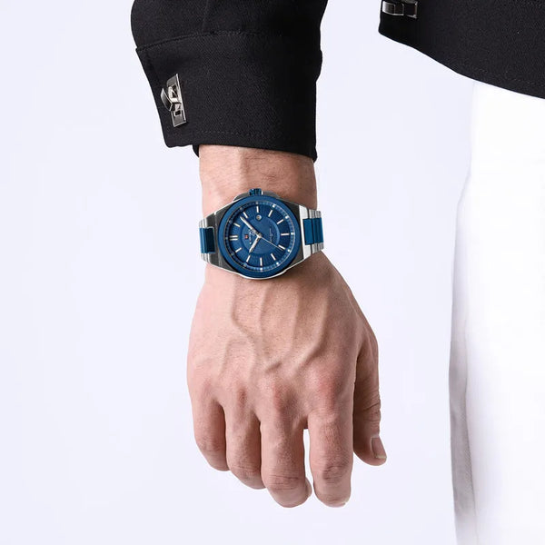 Relojes para hombre, reloj de pulsera de cuarzo de alta calidad, resistente al agua, reloj de acero inoxidable