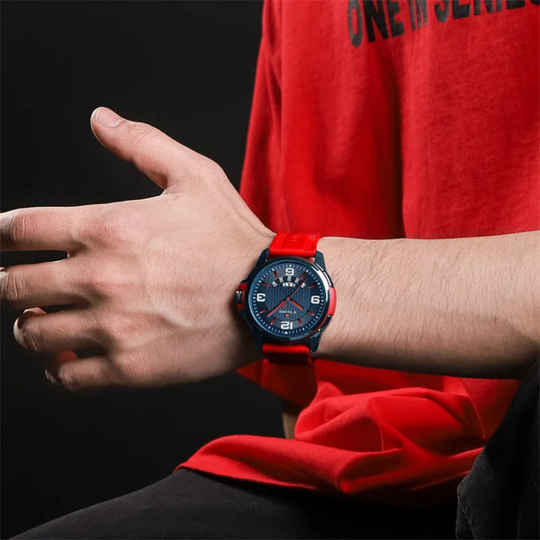Reloj de cuarzo para hombre, moderno, de negocios, con correa de silicona, resistente al agua, luminoso, de pulsera.