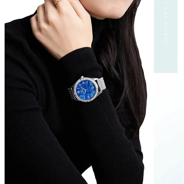 Relojes de moda para mujer, relojes de pulsera de cuarzo sencillos y lujosos para mujer.