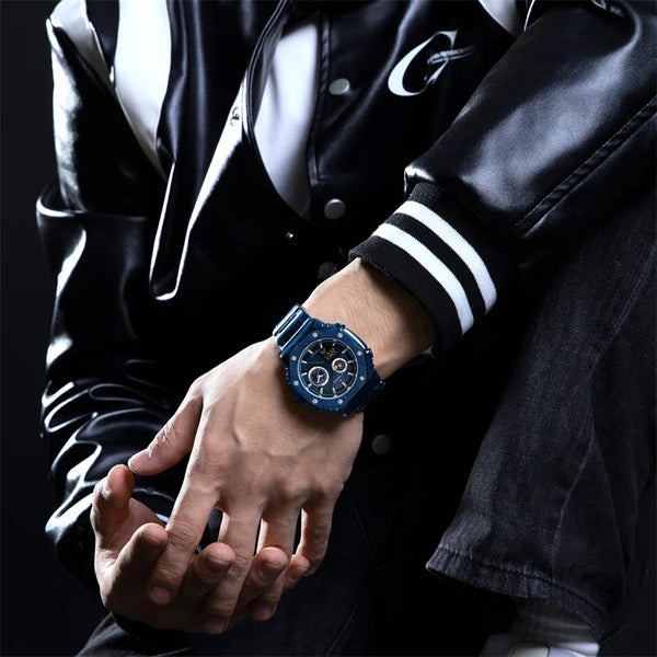 Relojes deportivos para hombre, resistentes al agua, luminosos, cronógrafo, de cuarzo, multifuncionales.