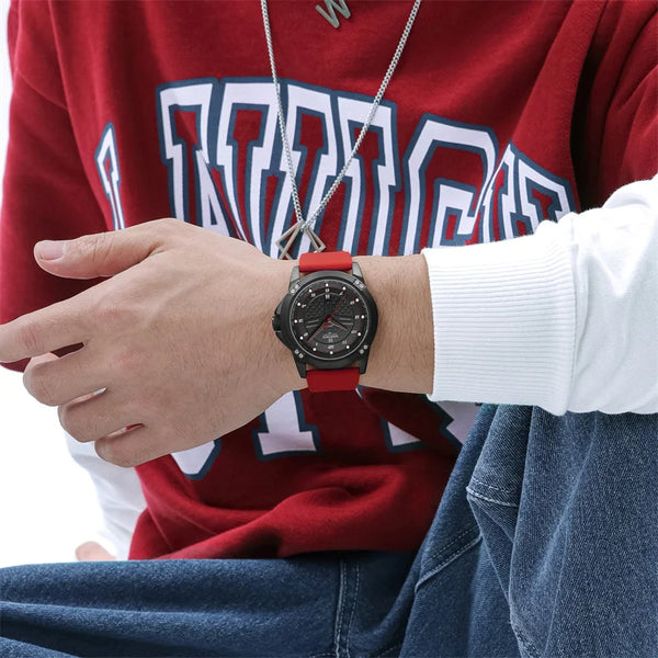 Reloj de cuarzo deportivo para hombre, de moda, militar, resistente al agua, con correa de silicona, luminoso, de pulsera.